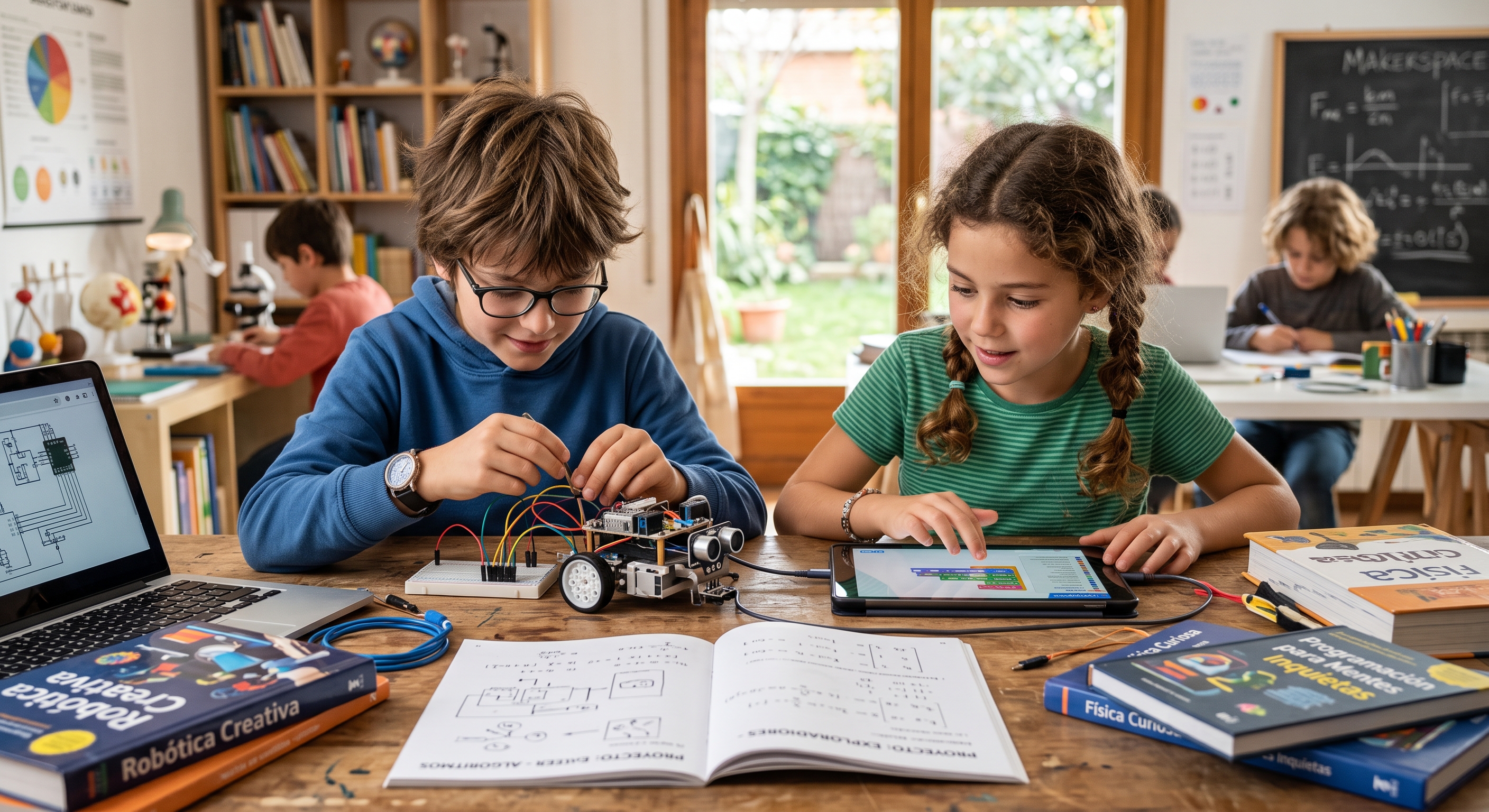 Niños con altas capacidades trabajando con robótica
